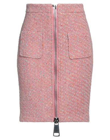 Moschino Woman Midi Skirt Pastel Pink Size 6 Virgin Wool, Cotton, Polyester, Acrylic