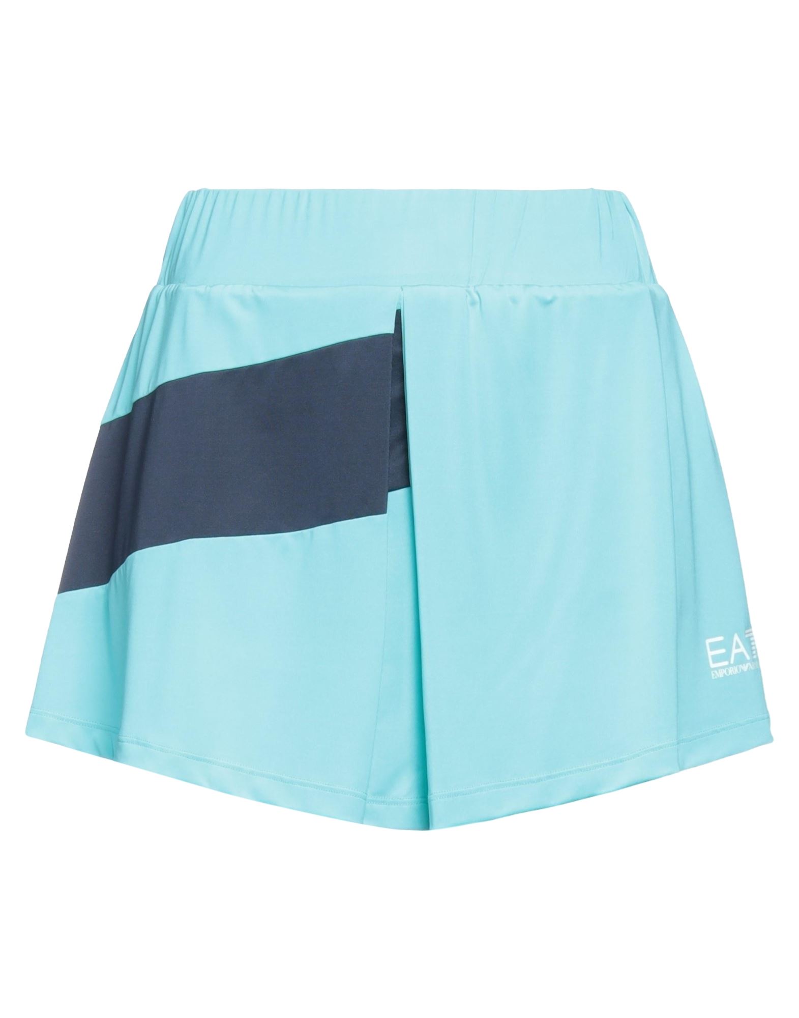 Shop Ea7 Woman Mini Skirt Turquoise Size L Polyester, Elastane In Blue