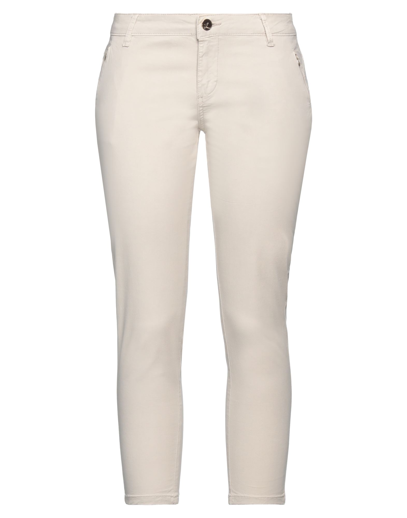 Gaudì Woman Cropped Pants Beige Size 26 Cotton, Elastane