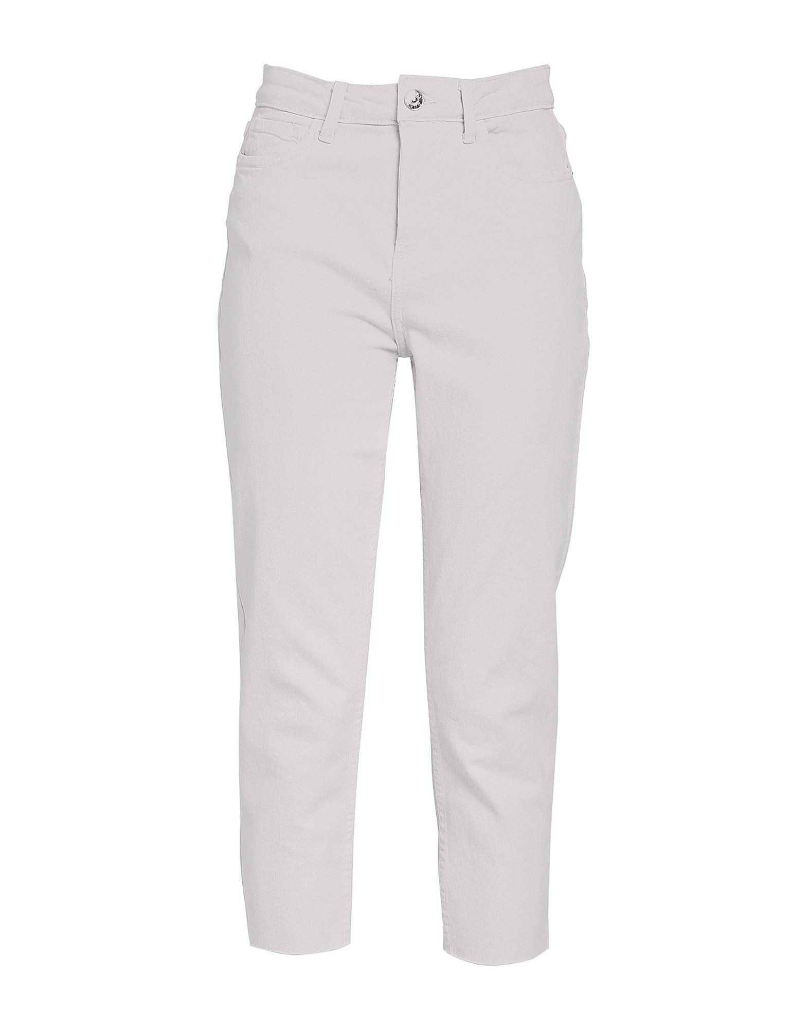 Only Woman Cropped Pants Cream Size 27w-30l Cotton, Elastane In White