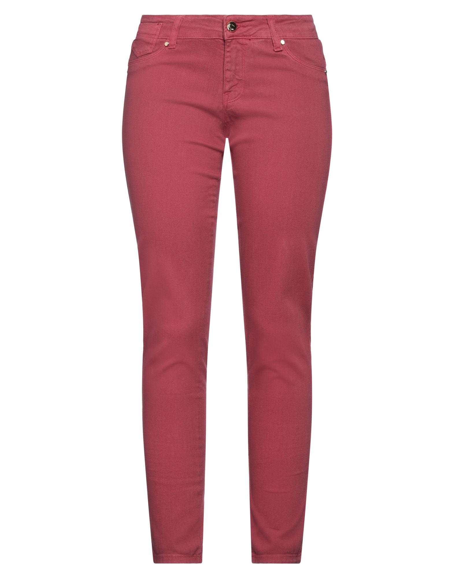 Gaudì Woman Jeans Brick Red Size 25 Cotton, Polyester, Elastane