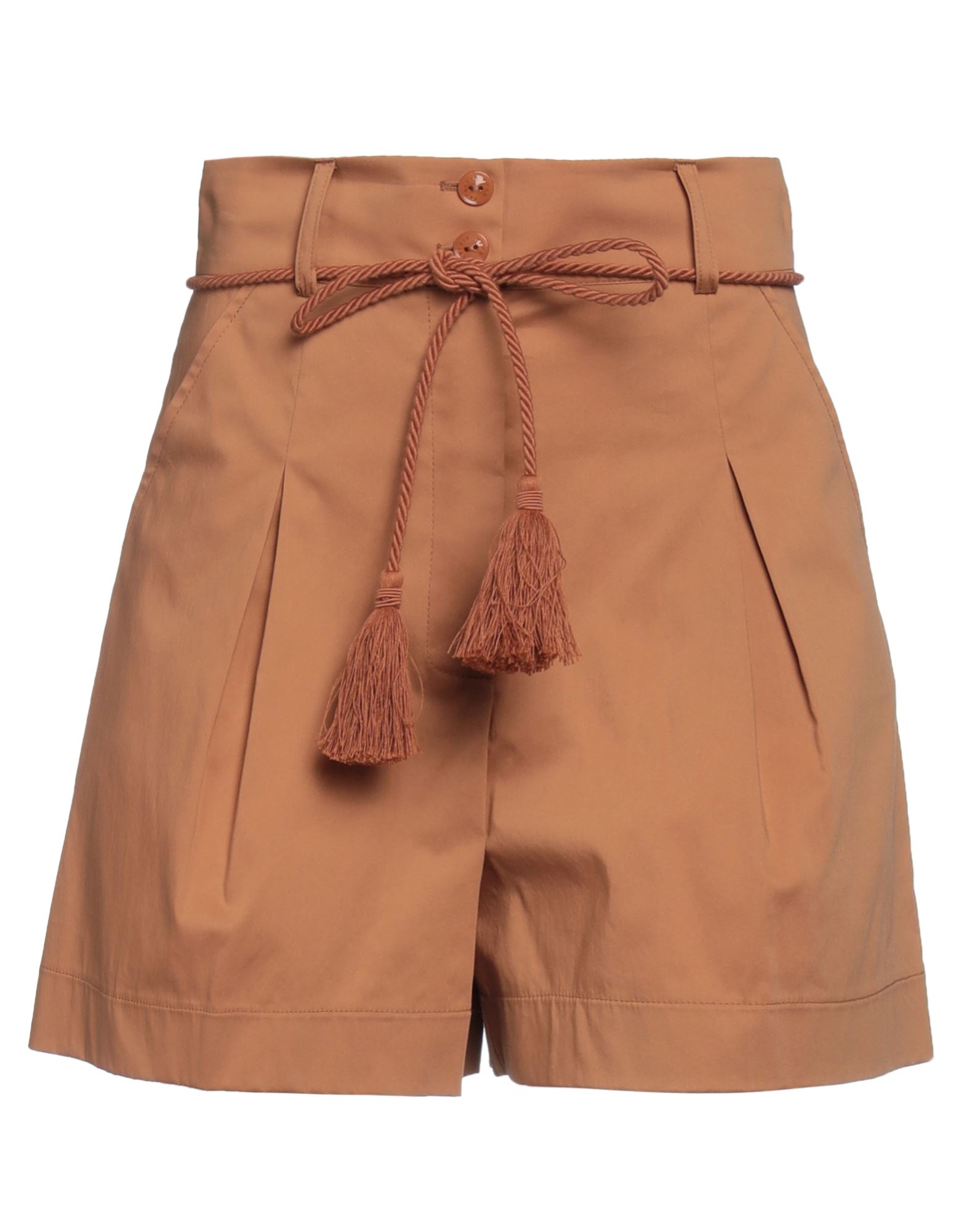 Patrizia Pepe Woman Shorts & Bermuda Shorts Camel Size 2 Cotton, Polyamide, Elastane In Beige