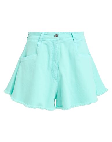 Suns Boards Woman Denim Shorts Turquoise Size M Cotton, Elastane In Blue