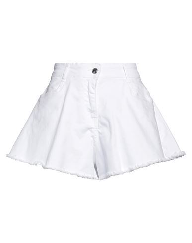 Suns Boards Woman Denim Shorts White Size Xs Cotton, Elastane In White