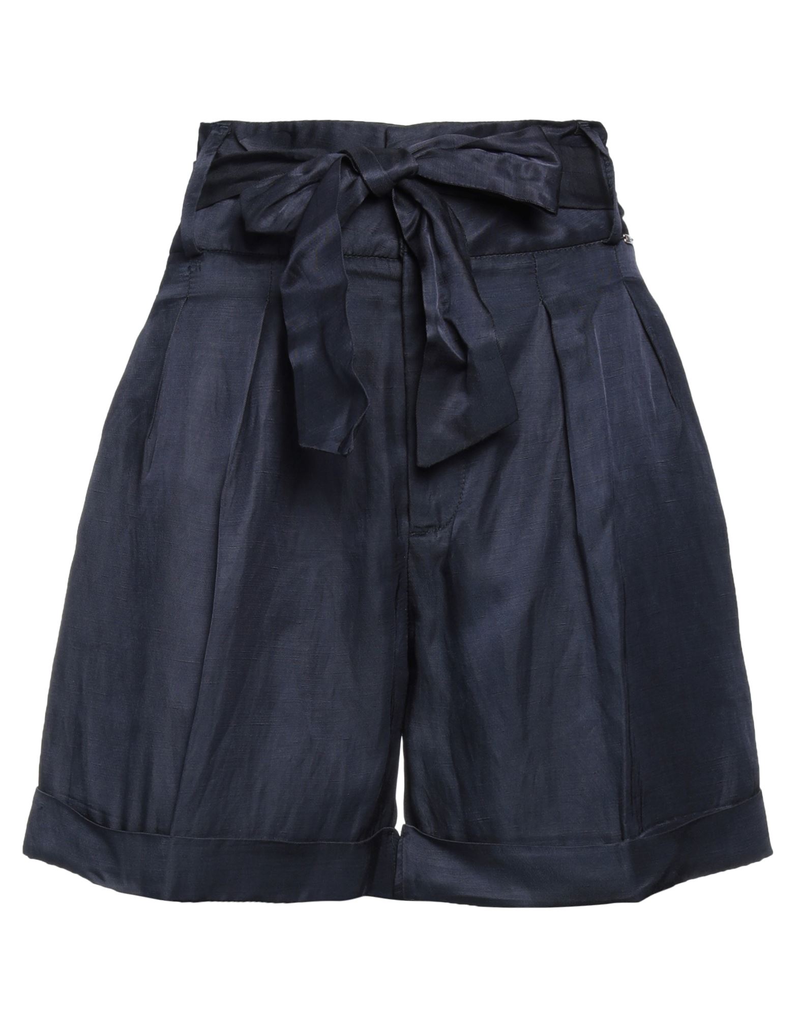 Federica Tosi Teleria Zed Woman Shorts & Bermuda Shorts Navy Blue Size 30 Viscose, Linen