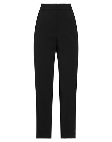 Solotre Woman Pants Black Size 6 Polyester, Viscose, Elastane