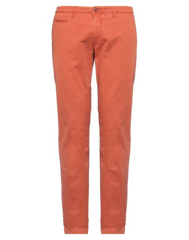 Shop Siviglia White Man Pants Rust Size 35 Cotton, Elastane In Red
