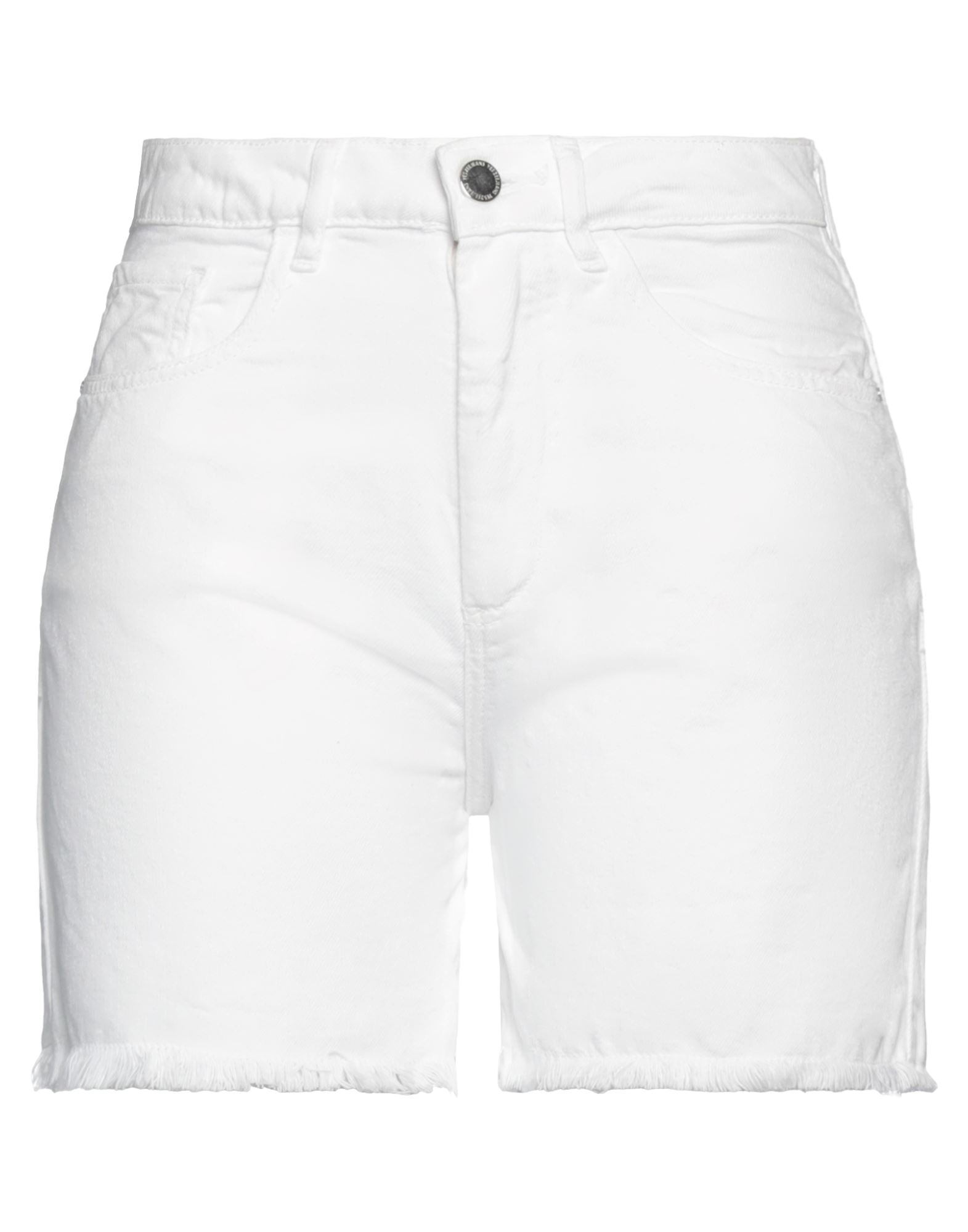 Shop Yes Zee By Essenza Woman Denim Shorts White Size 31 Cotton