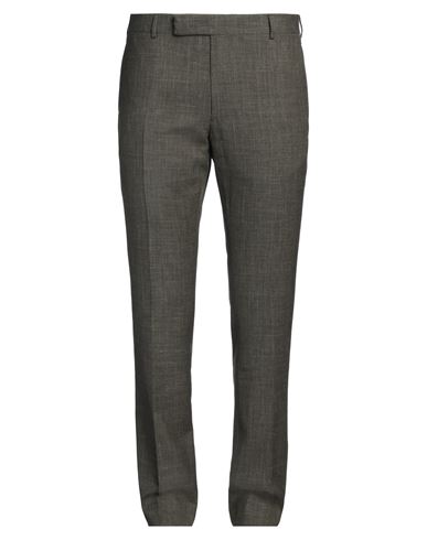 DUNHILL DUNHILL MAN PANTS MILITARY GREEN SIZE 40 WOOL, MULBERRY SILK, LINEN 