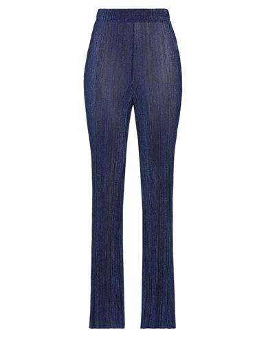 Vicolo Woman Pants Bright Blue Size M Polyester, Metallic Fiber