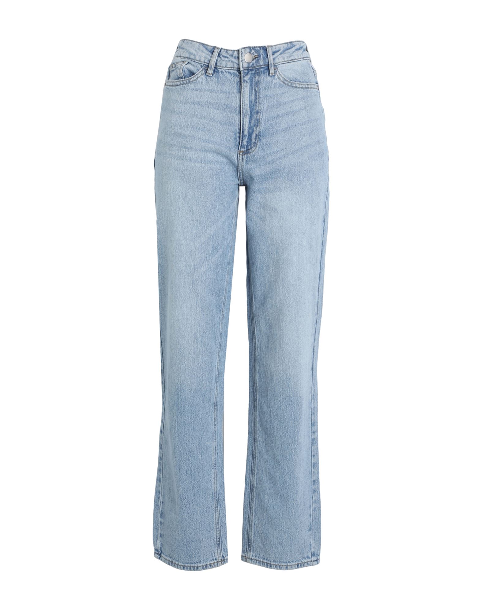Shop Vila Woman Jeans Blue Size 10 Cotton, Elastane