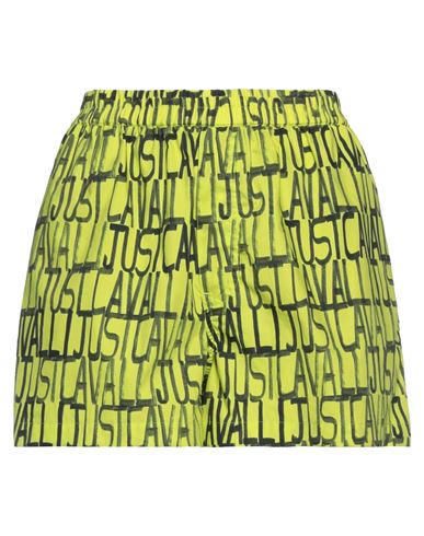 Just Cavalli Woman Shorts & Bermuda Shorts Acid Green Size 4 Cotton