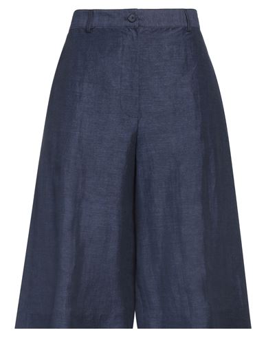 Shop Breras Milano Woman Shorts & Bermuda Shorts Blue Size 8 Linen, Nylon