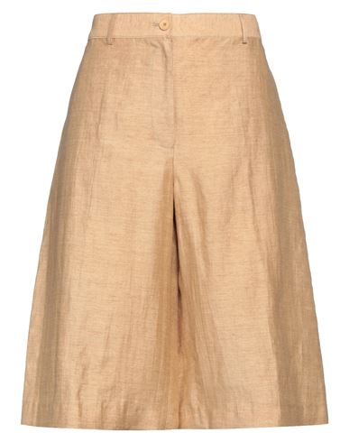 Shop Breras Milano Woman Shorts & Bermuda Shorts Sand Size 8 Linen, Nylon In Beige