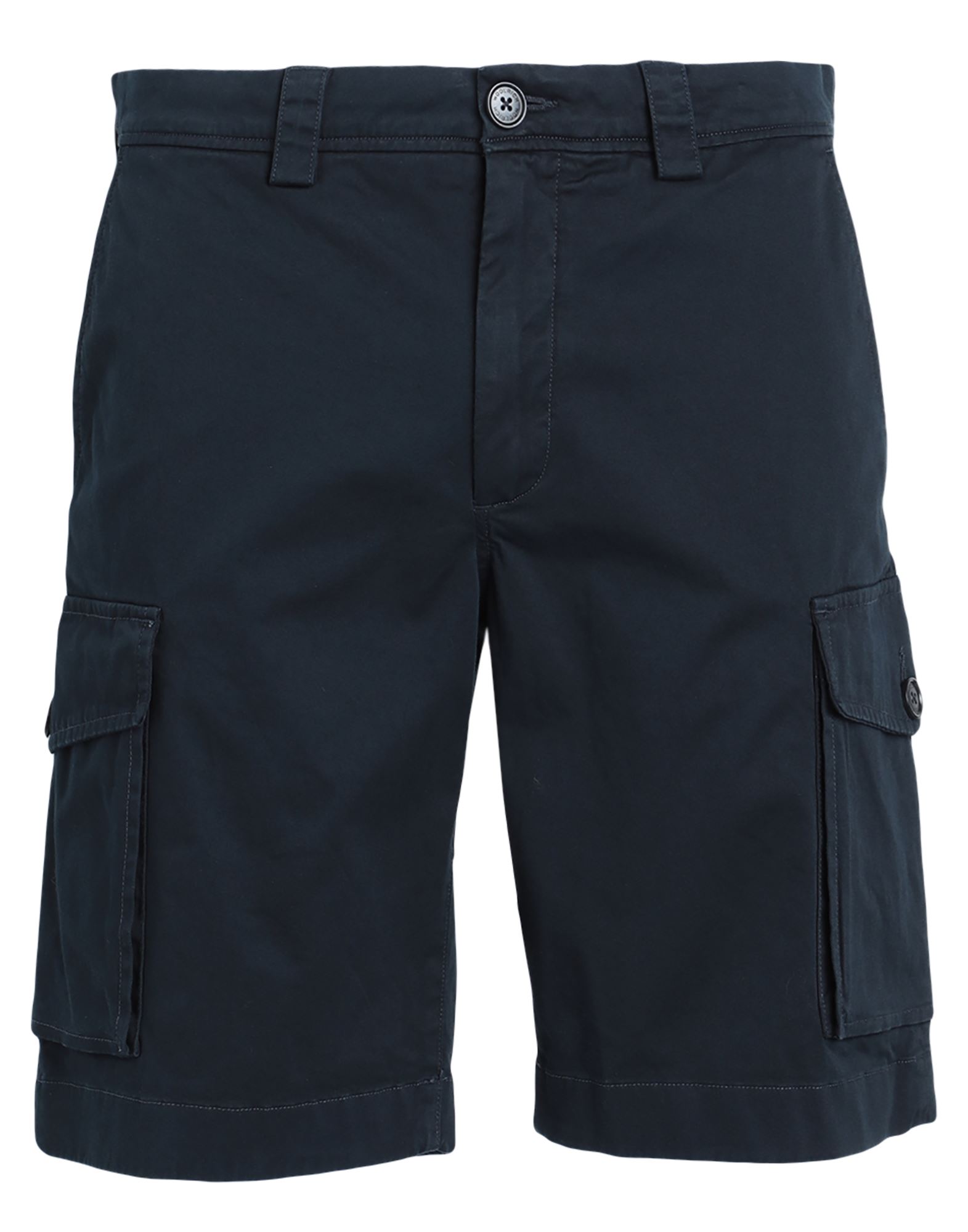 Woolrich Navy Blue Stretch Cotton Bermuda Shorts In Blue
