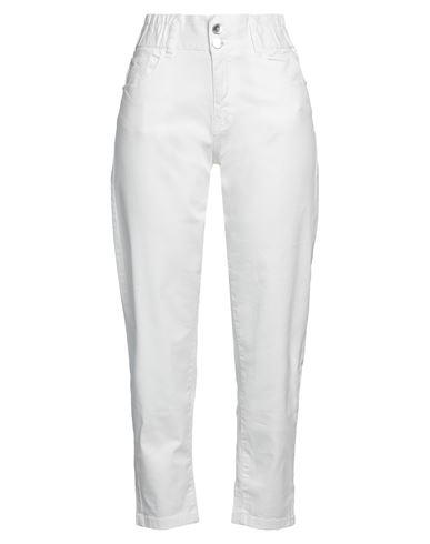 Yes Zee By Essenza Woman Pants White Size 27 Cotton, Elastane