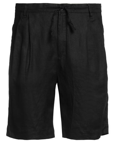 Officina 36 Man Shorts & Bermuda Shorts Black Size 36 Linen