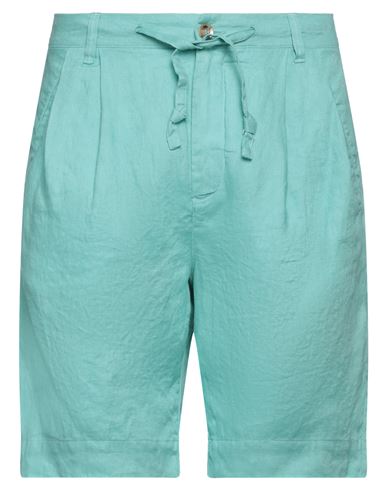 Officina 36 Man Shorts & Bermuda Shorts Light Green Size 32 Linen