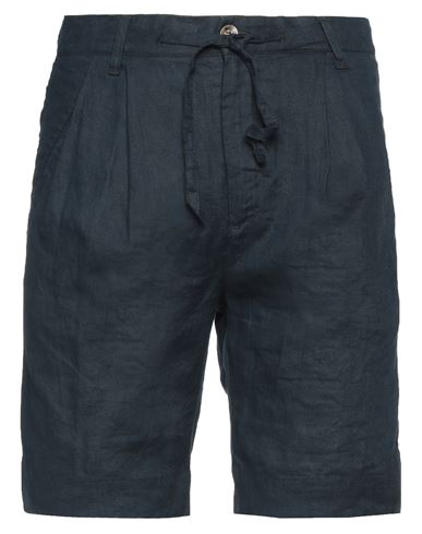 Officina 36 Man Shorts & Bermuda Shorts Midnight Blue Size 28 Linen