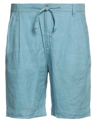 Officina 36 Man Shorts & Bermuda Shorts Light Blue Size 36 Linen