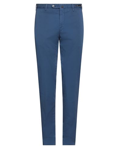 Pt Torino Man Pants Blue Size 38 Cotton, Elastane In Blue