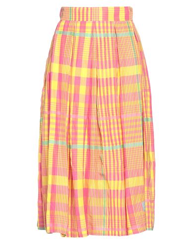 Department 5 Woman Midi Skirt Yellow Size S Acetate, Linen, Viscose