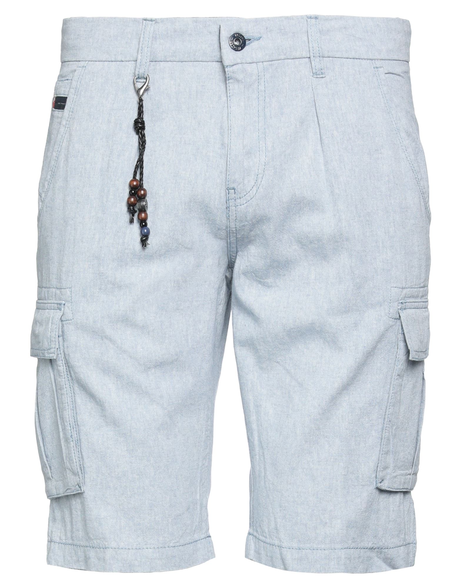 Shop Yes Zee By Essenza Man Shorts & Bermuda Shorts Sky Blue Size 30 Linen, Cotton