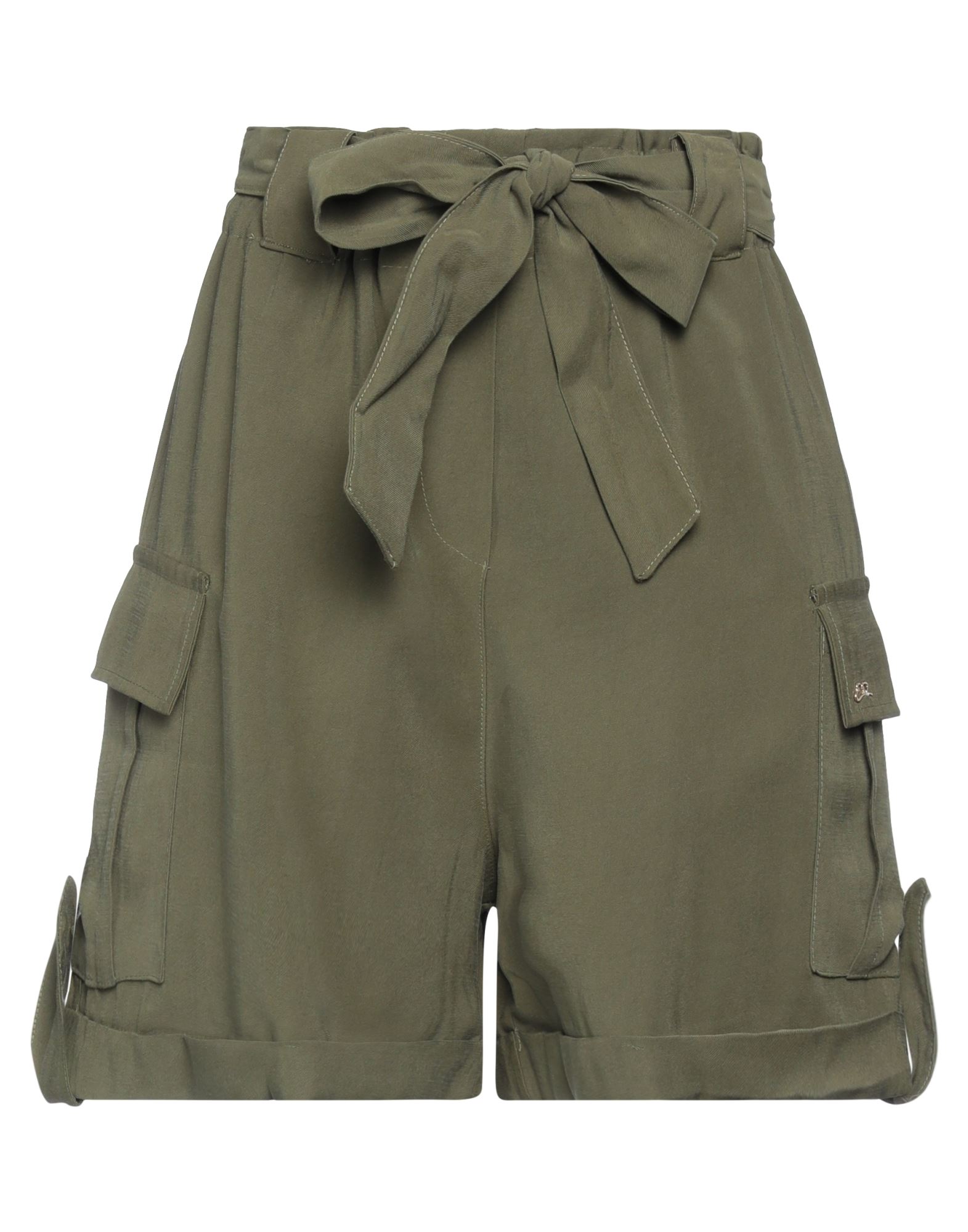Yes Zee By Essenza Woman Shorts & Bermuda Shorts Military Green Size S Viscose, Polyester