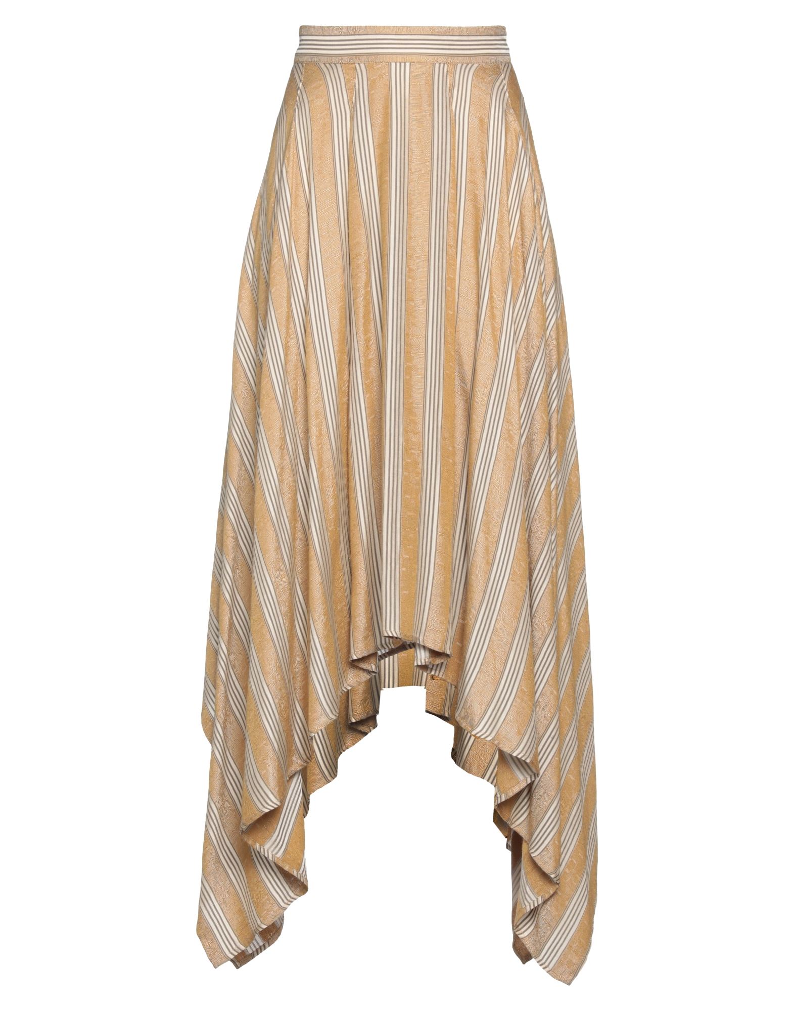 Manila Grace Midi Skirts In Beige
