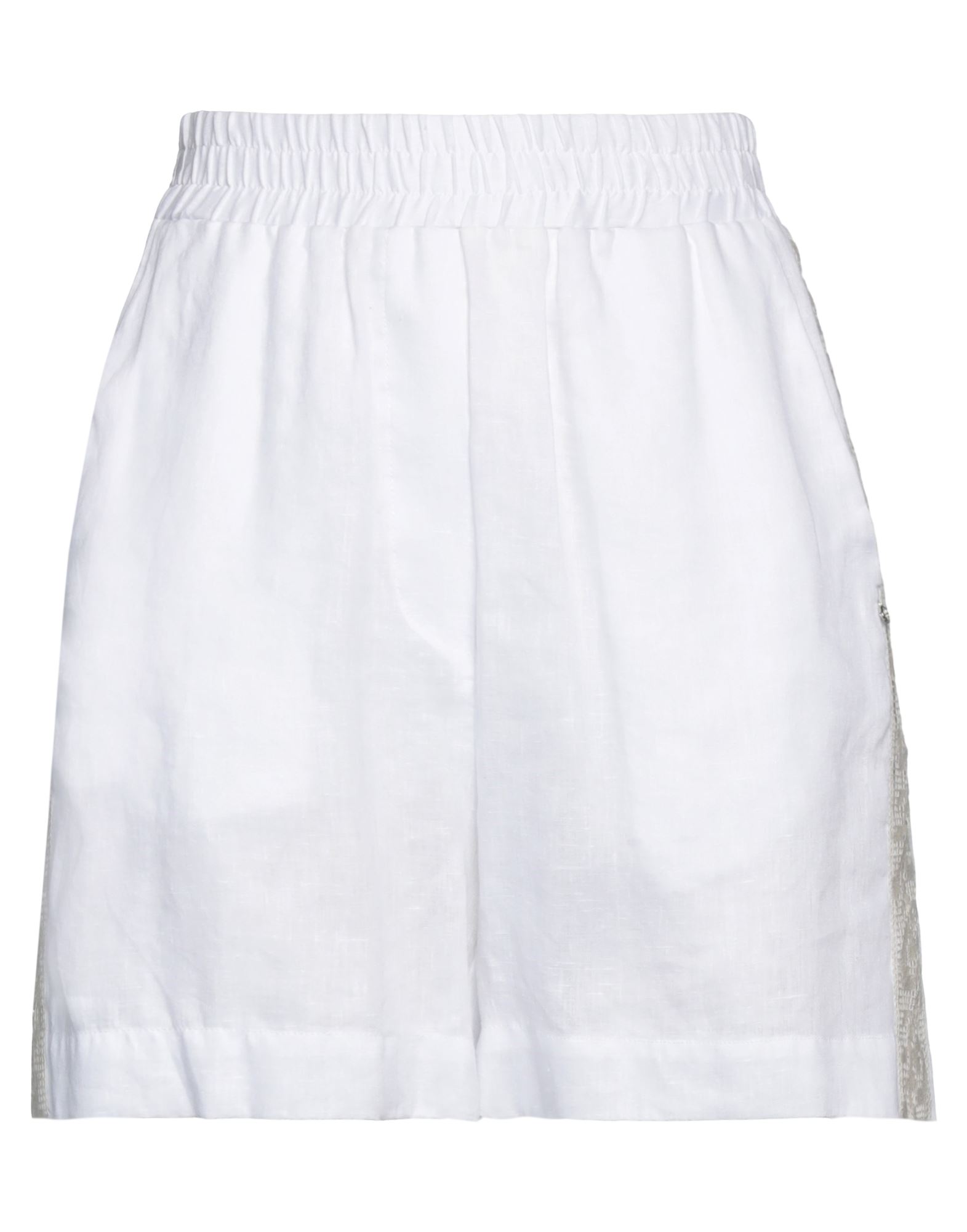 Ottod'ame Woman Shorts & Bermuda Shorts White Size 10 Linen