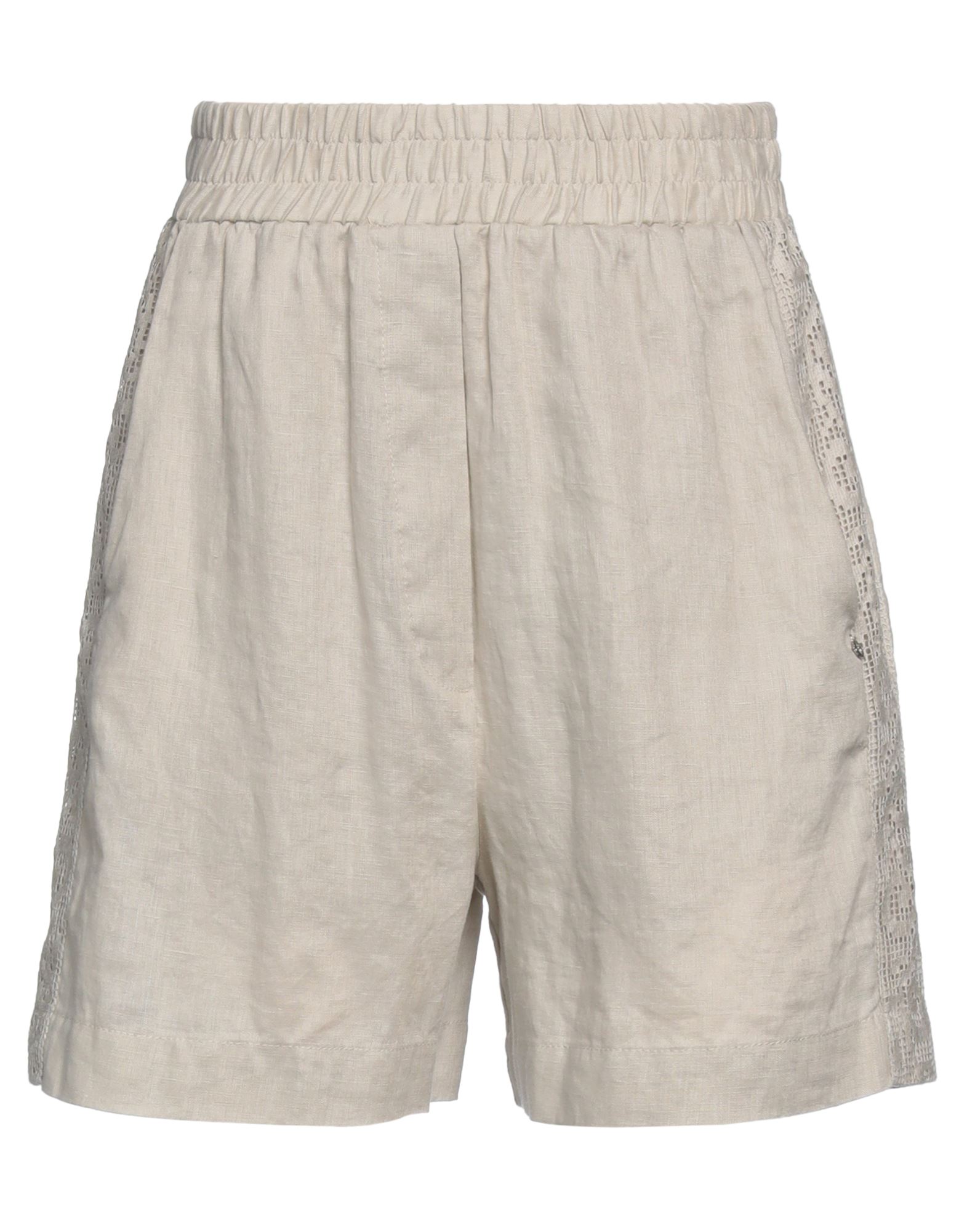 Ottod'ame Woman Shorts & Bermuda Shorts Beige Size 8 Linen