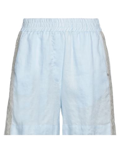 Ottod'ame Woman Shorts & Bermuda Shorts Sky Blue Size 6 Linen
