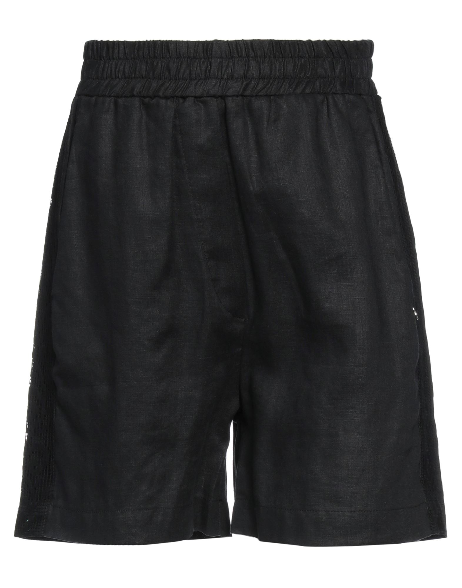 Ottod'ame Woman Shorts & Bermuda Shorts Black Size 2 Linen