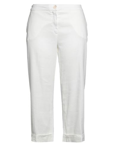 Re-hash Re_hash Woman Pants White Size 32 Linen, Viscose, Cotton, Elastane