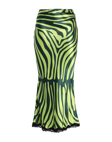 Topshop Woman Long Skirt Acid Green Size 0 Viscose
