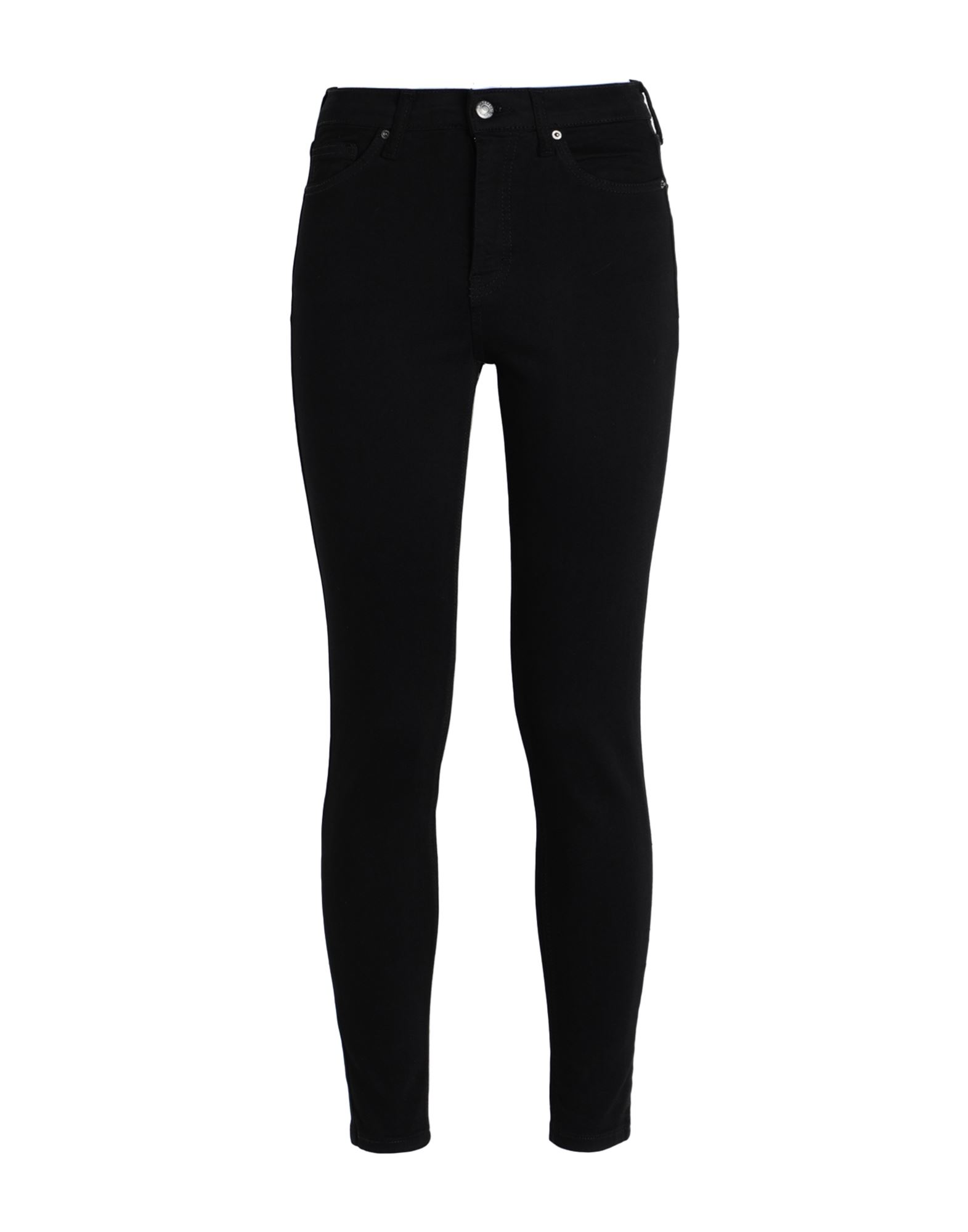Shop Topshop Woman Jeans Black Size 28w-32l Cotton, Elastomultiester, Elastane