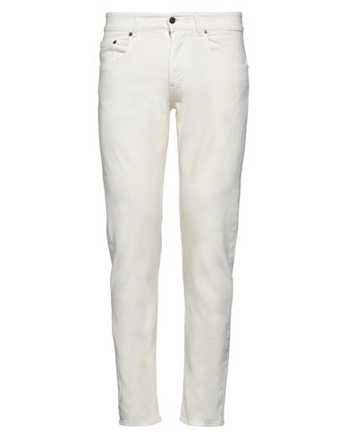 Modfitters Man Denim Pants Cream Size 31 Cotton, Elastane In White