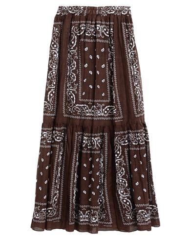 Mia Bag Woman Long Skirt Dark Brown Size Onesize Cotton