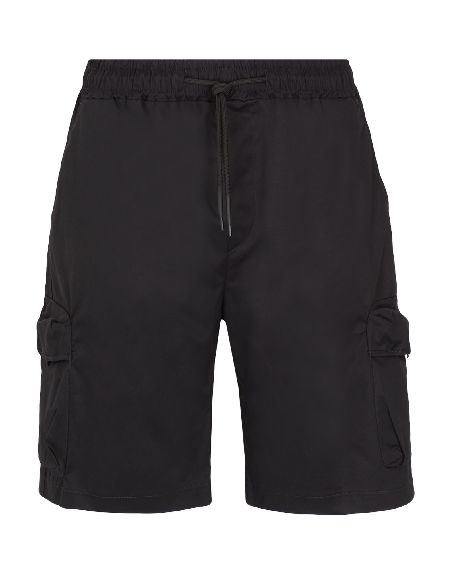 8 By Yoox Cotton Waistband Cargo Shorts Man Shorts & Bermuda Shorts Black Size 38 Cotton, Elastane