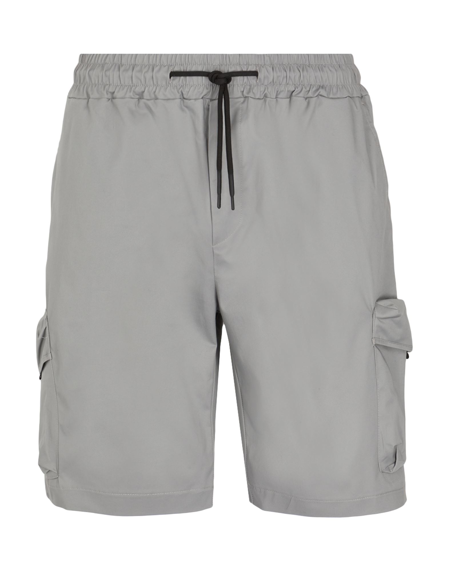 8 By Yoox Cotton Waistband Cargo Shorts Man Shorts & Bermuda Shorts Grey Size 38 Cotton, Elastane