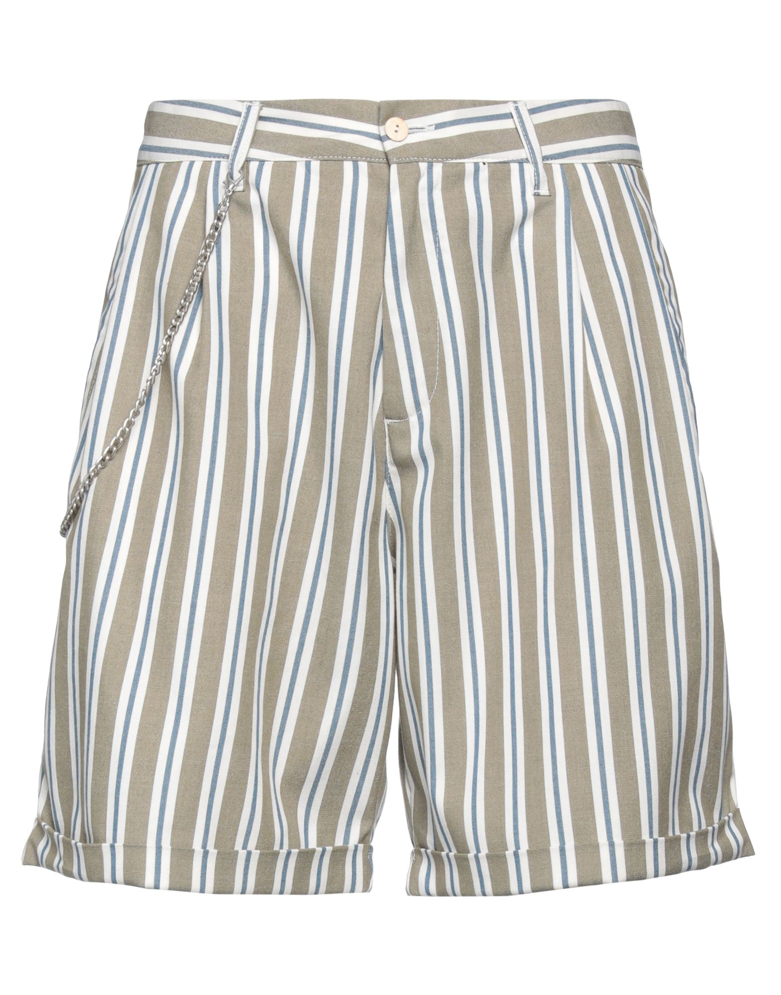 Officina 36 Man Shorts & Bermuda Shorts Military Green Size 28 Polyester, Cotton, Elastane