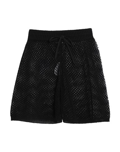 Gentryportofino Woman Shorts & Bermuda Shorts Black Size 8 Cotton, Polyamide