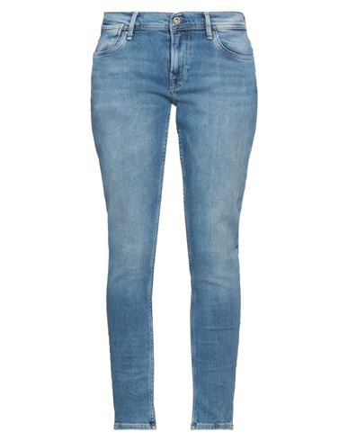 PEPE JEANS PEPE JEANS WOMAN DENIM PANTS BLUE SIZE 30W-30L COTTON, POLYESTER, ELASTANE