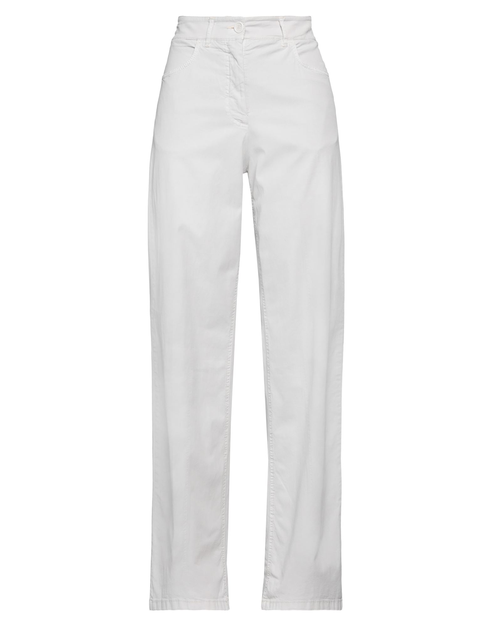 Momoní Woman Pants Light Grey Size 10 Lyocell, Cotton, Elastane