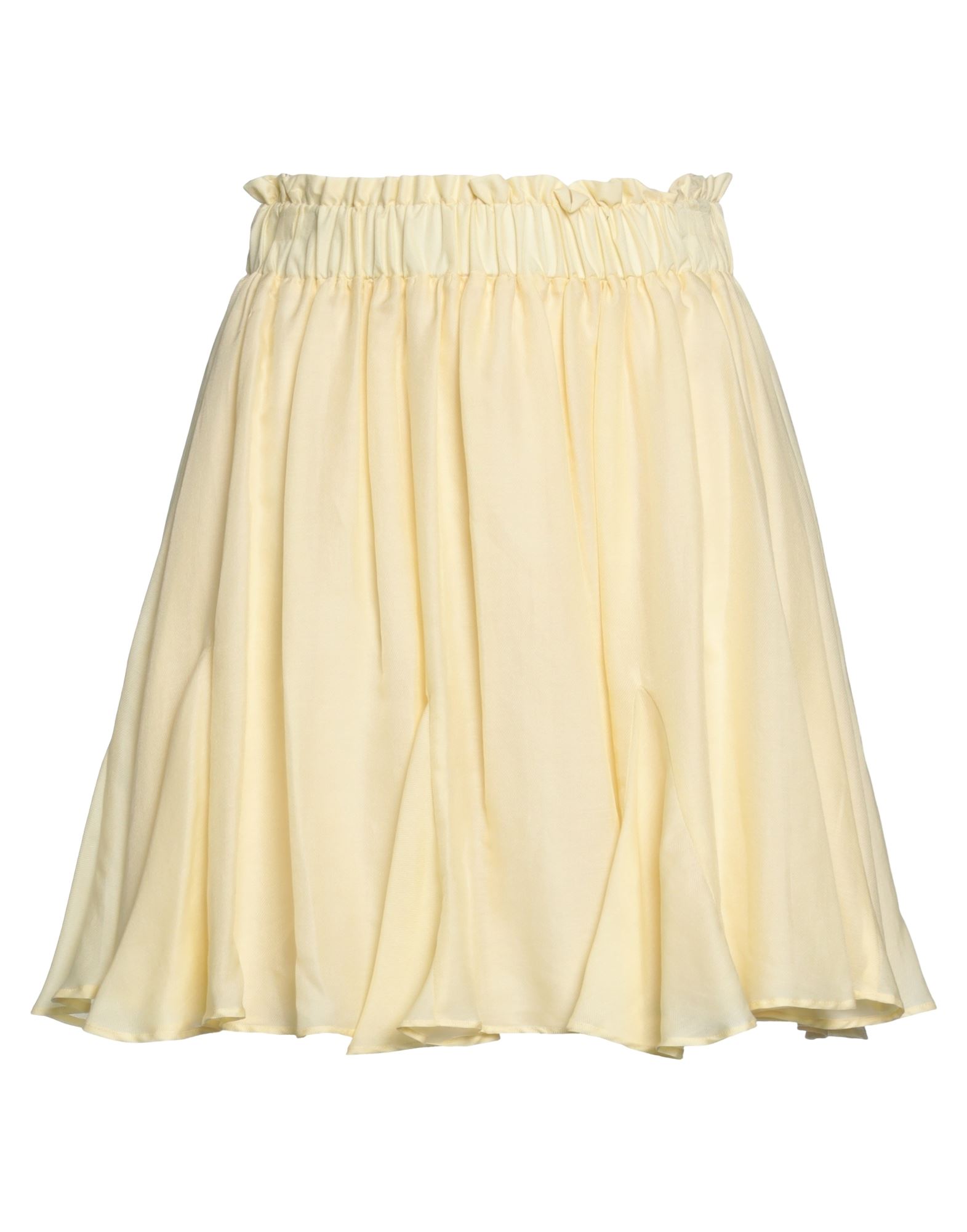 Max & Moi Woman Mini Skirt Light Yellow Size 10 Cotton, Silk