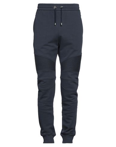 Balmain Man Pants Midnight Blue Size Xl Cotton, Elastane