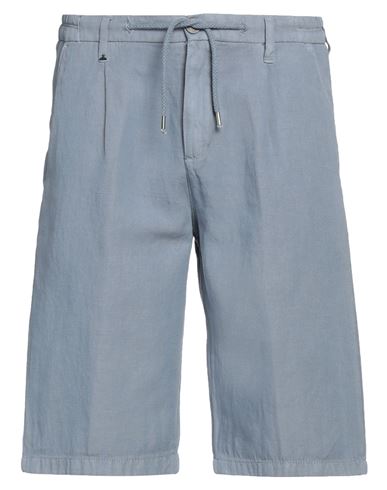 Berna Man Shorts & Bermuda Shorts Slate Blue Size 26 Cotton, Linen