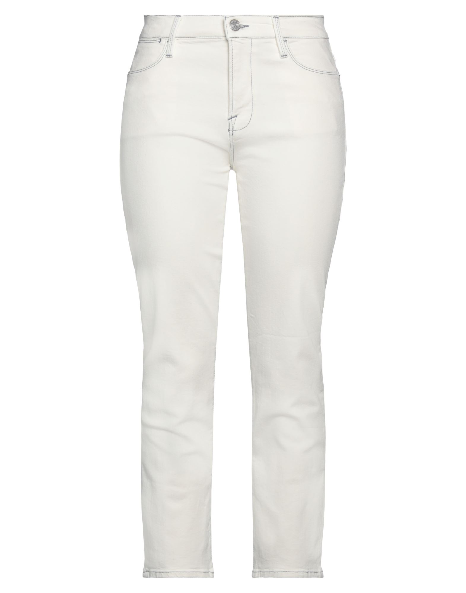 FRAME FRAME WOMAN JEANS IVORY SIZE 28 COTTON, POLYESTER, ELASTANE
