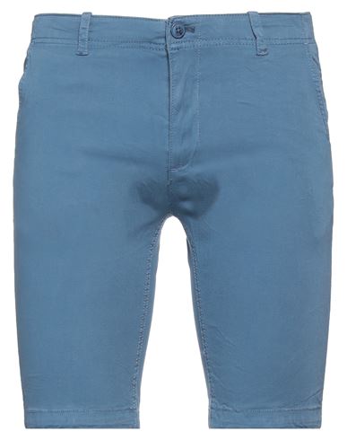 Eric Hatton Man Shorts & Bermuda Shorts Navy Blue Size 38 Cotton, Elastane