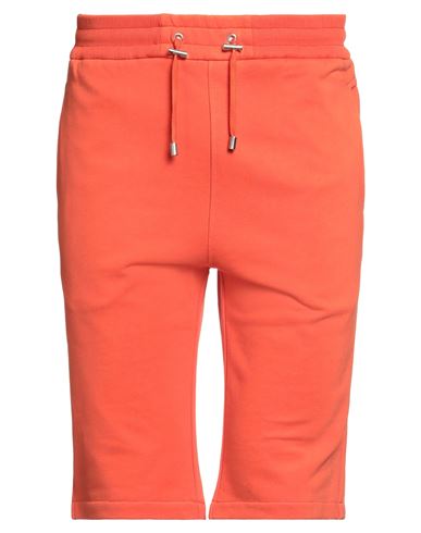 Balmain Man Shorts & Bermuda Shorts Orange Size M Cotton